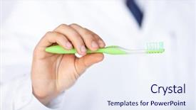  Presentation with close up elements - Slide deck enhanced with oral health education - close up of male dentist background and a sky blue colored foreground