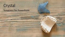  Presentation with jaw - Presentation theme consisting of oral health education - gypsum cast of the jaw background and a coral colored foreground