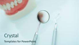  Presentation with jaw - PPT layouts consisting of oral health education - jaw teeth model background and a sky blue colored foreground