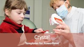  Presentation with medical education - Presentation theme having oral health education - medical doctor dentist teaching background and a coral colored foreground