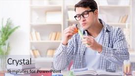  Presentation with medical student - Audience pleasing slide set consisting of oral health education - medical student learning dentistry backdrop and a light blue colored foreground