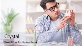  Presentation with medical student - Audience pleasing presentation consisting of oral health education - medical student learning dentistry backdrop and a light blue colored foreground