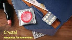  Presentation with lipstick - Slide set featuring oral health education - wallet with contraceptives and lipstick background and a tawny brown colored foreground