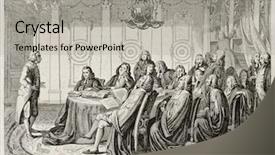  Presentation with satirical - Slide deck featuring oral history - old illustration depicting a jobsiade background and a light gray colored foreground