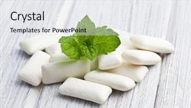  Presentation with hygiene - PPT theme featuring oral hygiene - mint leaves and the chewing background and a sky blue colored foreground