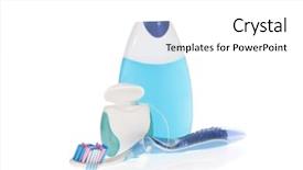  Presentation with dental floss - Presentation theme with oral hygiene - toothbrush toothpaste and dental floss background and a white colored foreground