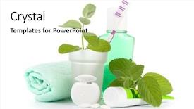  Presentation with hygiene - Beautiful theme featuring oral hygiene - toothbrush with toothpaste and fresh backdrop and a white colored foreground