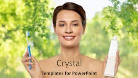  Presentation with oral hygiene - Audience pleasing PPT theme consisting of oral-hygiene-dental-care backdrop and a coral colored foreground