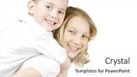  Presentation with happy birthday card brother - Beautiful slide deck featuring oral hygiene education children - happy kids sister and brother backdrop and a white colored foreground