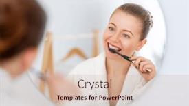  Presentation with oral hygiene - Presentation theme with oral-hygiene-healthy-teeth background and a soft green colored foreground