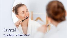  Presentation with oral hygiene - Presentation theme with oral-hygiene-healthy-teeth background and a sky blue colored foreground