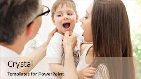  Presentation with child boy hold basket - Slides with oral hygiene kisds - dentist examining teeth of little background and a lemonade colored foreground