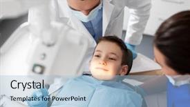  Presentation with healthcare - Beautiful presentation design featuring oral hygiene kisds - medicine dentistry and healthcare concept backdrop and a  colored foreground