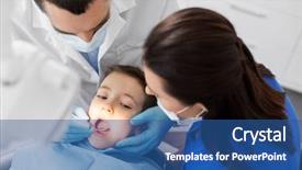  Presentation with medicine - Beautiful PPT theme featuring oral hygiene kisds - medicine dentistry and healthcare concept backdrop and a ocean colored foreground