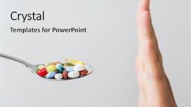  Presentation with spoon - PPT theme enhanced with antibiotic resistance - medicine healthcare and people concept background and a light gray colored foreground