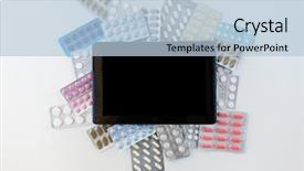  Presentation with drug pharmacy - Presentation design consisting of pills and capsules of drug background and a lemonade colored foreground