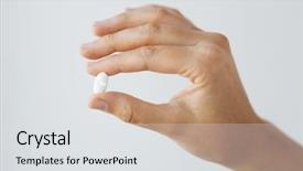  Presentation with supplements - Presentation design enhanced with paracetamol - medicine nutritional supplements and people background and a light gray colored foreground