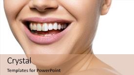  Presentation with teeth whitening - Presentation theme having teeth before and after care background and a coral colored foreground