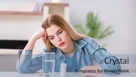  Presentation with pain - Slide deck consisting of coping - woman taking pills to cope background and a teal colored foreground