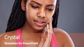  Presentation with young woman diagnosis of sti - Slide set consisting of oral pain - nice young african woman has background and a  colored foreground