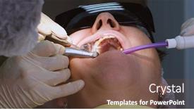  Presentation with dental gum - PPT theme enhanced with oral-surgeon-drilling-hole background and a tawny brown colored foreground