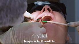  Presentation with dental implant - Colorful slide set enhanced with oral-surgeon-removing-screws backdrop and a gray colored foreground