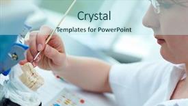  Presentation with dental surgery - Cool new presentation theme with oral surgery - dental technician working on ceramic backdrop and a cool aqua colored foreground