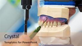  Presentation with dental surgery - Slides consisting of oral surgery - dental technician working with probe background and a coral colored foreground