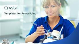  Presentation with dental surgery - Presentation theme enhanced with related objects in spa salon background and a coral colored foreground