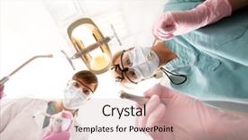  Presentation with oral surgery - Audience pleasing theme consisting of oral surgery - dentist and an assistant working backdrop and a lemonade colored foreground