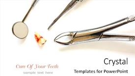  Presentation with dental extraction - PPT layouts featuring oral surgery - extraction of tooth with dental background and a white colored foreground
