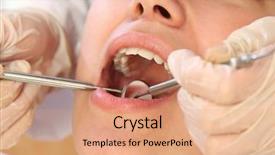  Presentation with oral surgery - PPT layouts consisting of oral surgery - image of female patient background and a  colored foreground