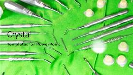  Presentation with dental instrument - Beautiful theme featuring oral surgery - medicine equipment dental instrument backdrop and a seafoam green colored foreground