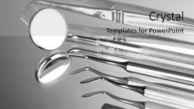  Presentation with teeth - Slides consisting of oral surgery - set of dental tools background and a  colored foreground