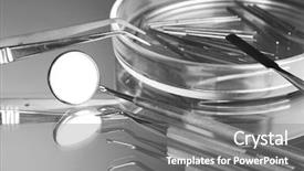  Presentation with dental surgery - Amazing PPT theme having oral surgery - set of dental tools backdrop and a  colored foreground