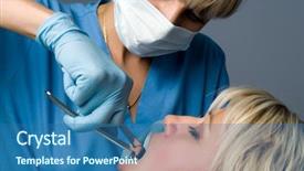  Presentation with dental extraction - Beautiful slide deck featuring oral surgery - tooth extraction using forceps special backdrop and a ocean colored foreground