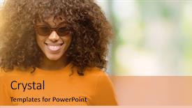  Presentation with african american teen girls - Beautiful PPT theme featuring orange - african american woman wearing backdrop and a gold colored foreground