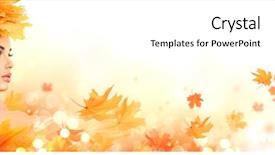  Presentation with autumn - Slides consisting of orange - autumn woman fall beauty model background and a white colored foreground