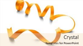  Presentation with festive - Audience pleasing presentation theme consisting of orange - festive ribbon on white background backdrop and a blonde colored foreground