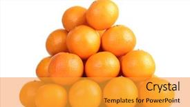  Presentation with stacked rocks - PPT layouts enhanced with orange - fresh tangerine stacked in rows background and a gold colored foreground