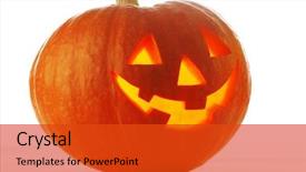  Presentation with lantern - PPT theme consisting of light orange - halloween pumpkin funny jack o'lantern background and a red colored foreground