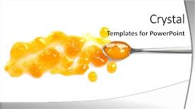  Presentation with spoon - Cool new PPT theme with orange - spoon with sweet jam backdrop and a white colored foreground