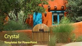  Presentation with santa - Presentation theme consisting of orange adobe santa fe cottage background and a tawny brown colored foreground