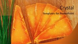  Presentation with orange slice - Colorful PPT theme enhanced with severely dried - orange aged delicious cheddar cheese backdrop and a gold colored foreground