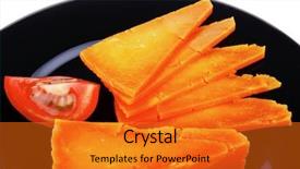  Presentation with cheddar - Beautiful PPT layouts featuring severely dried - orange aged delicious cheddar cheese backdrop and a gold colored foreground