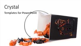  Presentation with halloween candy - PPT layouts featuring orange and black wrapped candy background and a  colored foreground