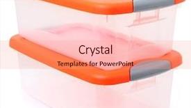  Presentation with plastic container - Colorful presentation enhanced with orange and clear plastic storage backdrop and a coral colored foreground