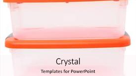  Presentation with plastic container - Presentation theme enhanced with keepsake - orange and clear plastic storage background and a pink colored foreground