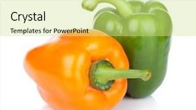  Presentation with orange green white - Cool new presentation design with orange and green bell peppers backdrop and a soft green colored foreground