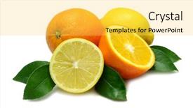  Presentation with lemon - Amazing presentation theme having orange and lemon halved backdrop and a yellow colored foreground